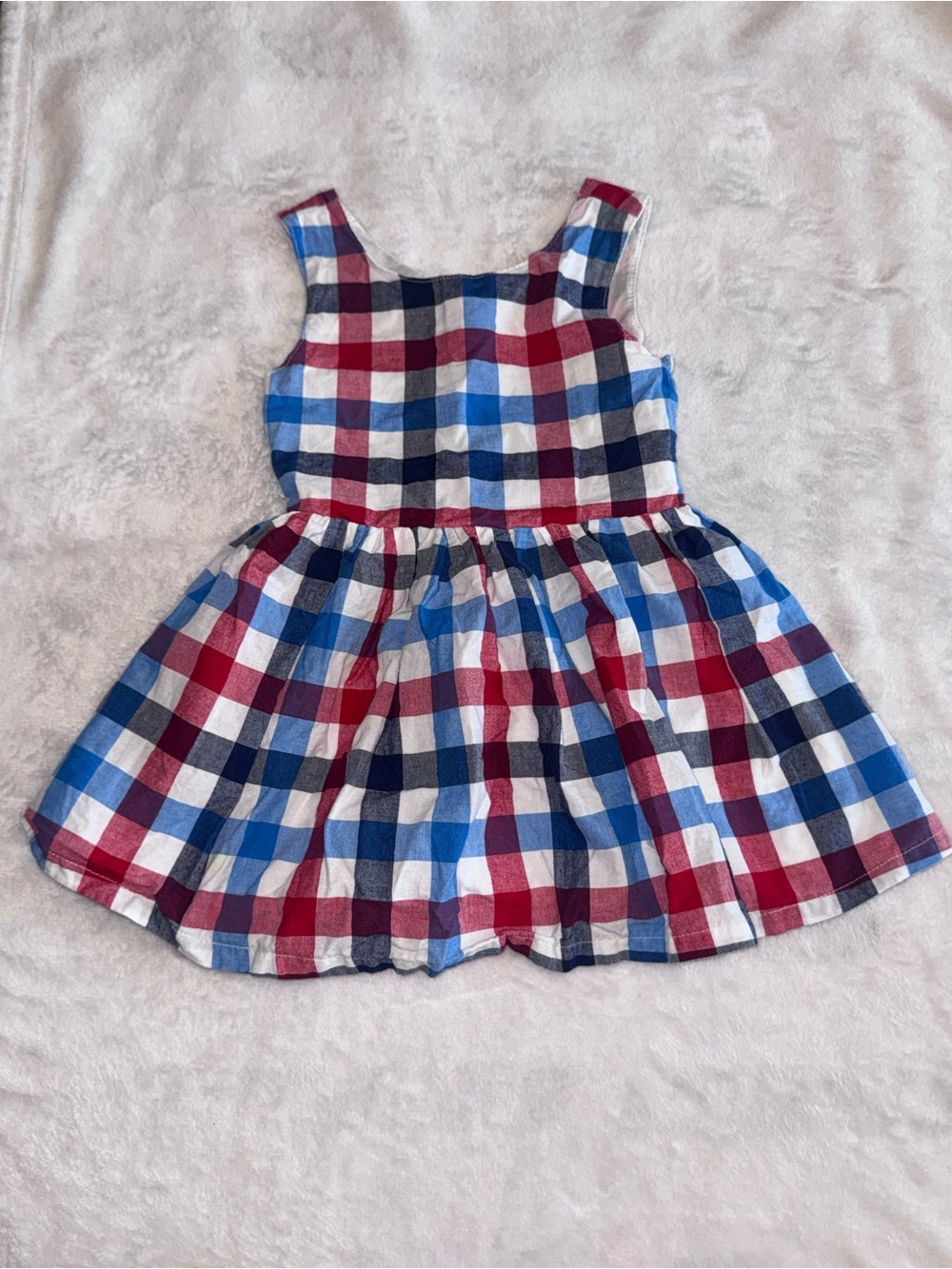 Cat & Jack Red, Blue & White Plaid Sleeveless Dress